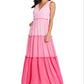 Vestido feminino Aidan By Aidan Mattox com blocos de cores e camadas, rosa, tamanho 12