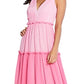 Vestido feminino Aidan By Aidan Mattox com blocos de cores e camadas, rosa, tamanho 12