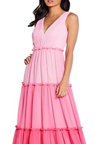 Vestido feminino Aidan By Aidan Mattox com blocos de cores e camadas, rosa, tamanho 12