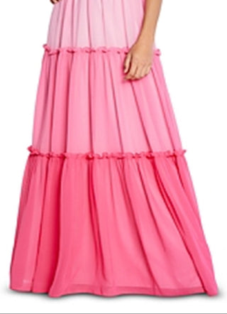 Vestido feminino Aidan By Aidan Mattox com blocos de cores e camadas, rosa, tamanho 12