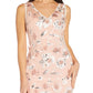Vestido feminino Adrianna Papell com decote em V e ilusão, marrom, tamanho 14, pequeno