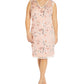 Vestido feminino Adrianna Papell com apliques florais e lantejoulas, marrom, tamanho 14W