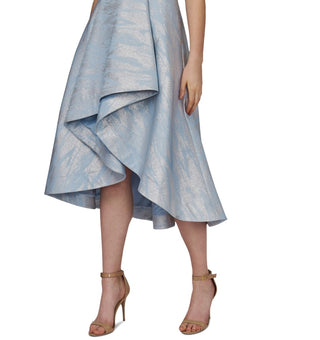 Vestido feminino Adrianna Papell, comprimento alto e baixo, azul, tamanho 2, pequeno