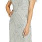 Vestido de noite feminino Adrianna Papell com contas, azul, tamanho 12, pequeno