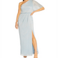 Vestido feminino Adrianna Papell com decote em V e manga curta, azul, tamanho 8