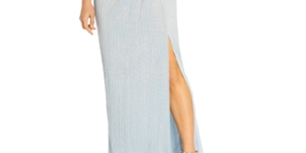 Vestido feminino Adrianna Papell com decote em V e manga curta, azul, tamanho 8