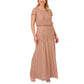 Vestido Blusão Ilusão com Contas Adrianna Papell Feminino Marrom Tamanho 2 Petite