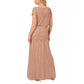 Vestido Blusão Ilusão com Contas Adrianna Papell Feminino Marrom Tamanho 2 Petite