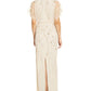 Vestido Blusão Ilusão com Contas Adrianna Papell Feminino Marrom Tamanho 4 Petite