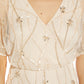 Vestido Blusão Ilusão com Contas Adrianna Papell Feminino Marrom Tamanho 4 Petite