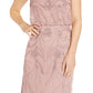 Vestido de festa feminino Adrianna Papell com contas rosa tamanho 16W