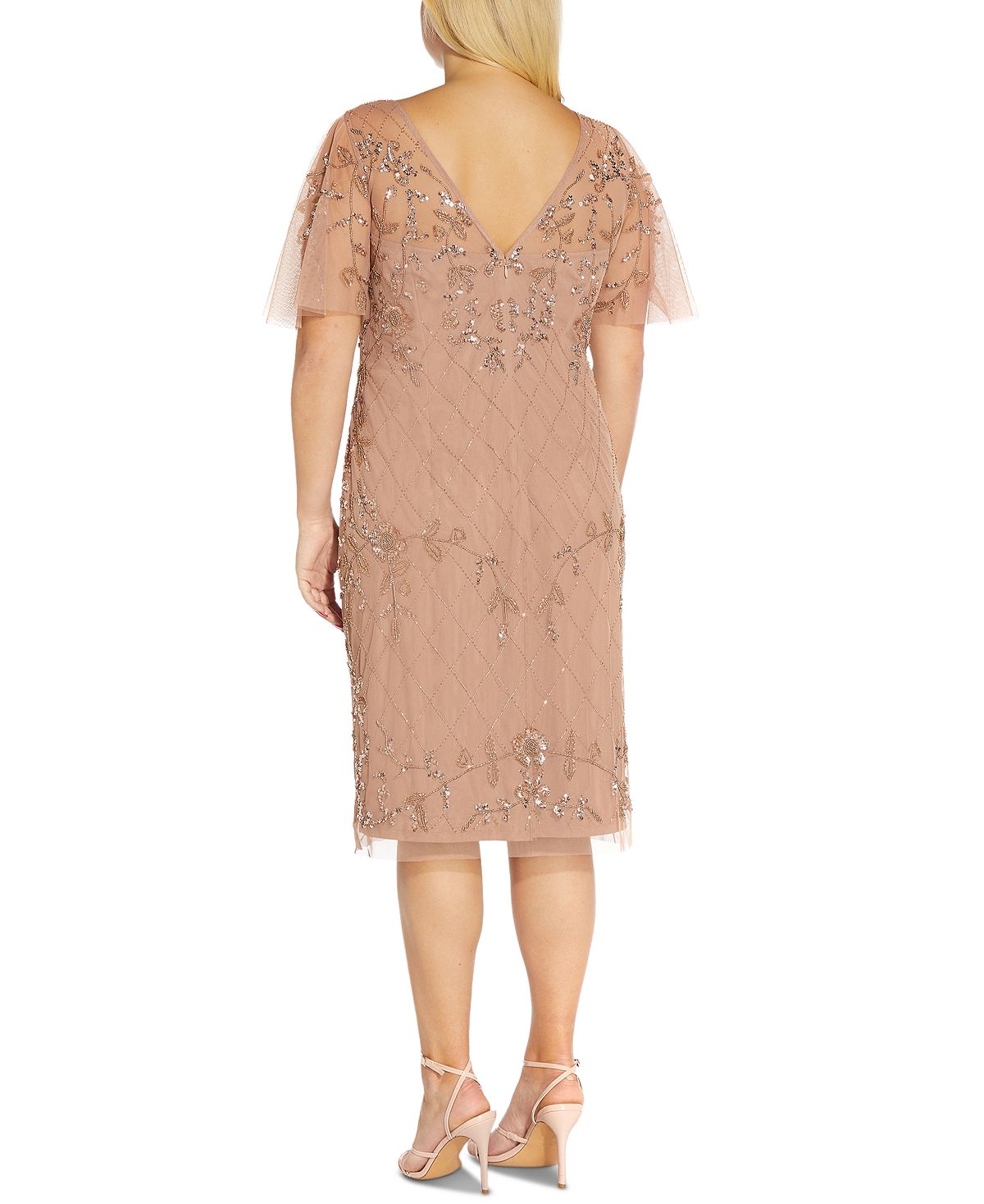 Vestido tubinho com contas Adrianna Papell feminino amarelo tamanho 22