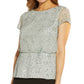 Adrianna Papell Top de malha com contas feminino azul tamanho 4
