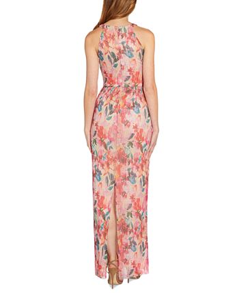 Vestido longo estampado feminino Adrianna Papell marrom tamanho 4