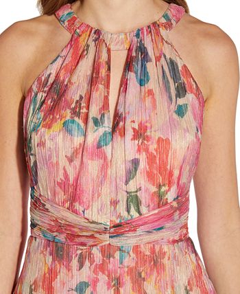 Vestido longo estampado feminino Adrianna Papell marrom tamanho 4