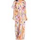 Vestido de chiffon com estampa floral feminino Adrianna Papell, marrom, tamanho 10