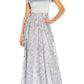 Vestido feminino Adrianna Papell com bordado floral e ombros de fora, azul, tamanho 12