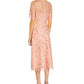 Vestido feminino bordado Adrianna Papell, estilo flare, rosa, tamanho 2