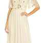 Vestido de festa feminino Adrianna Papell com corpete e contas, marrom, tamanho 14
