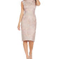 Vestido midi sem mangas com renda bordada Adrianna Papell feminino, marrom, tamanho 16