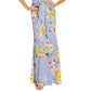 Vestido de chiffon com estampa floral feminino Adrianna Papell, roxo, tamanho 16
