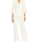 Blazer feminino Adrianna Papell com gola xale e manga sino, branco, tamanho 8