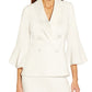 Blazer feminino Adrianna Papell com gola xale e manga sino, branco, tamanho 8