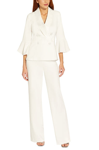 Blazer feminino Adrianna Papell com gola xale e manga sino, branco, tamanho 12
