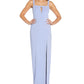 Vestido feminino com recortes e coluna, roxo, tamanho 2, Aidan By Aidan Mattox