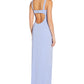 Vestido feminino com recortes e coluna, roxo, tamanho 2, Aidan By Aidan Mattox