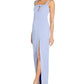 Vestido feminino com recortes e coluna, roxo, tamanho 2, Aidan By Aidan Mattox