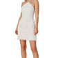 Vestido Halter com Franjas Aidan By Aidan Mattox Feminino Branco Tamanho 2