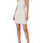 Vestido curto Scuba Halter feminino Aidan Mattox, branco, tamanho 8