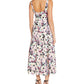 Vestido midi feminino de cetim com estampa floral Aidan By Aidan Mattox, branco, tamanho 6
