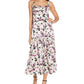 Vestido midi feminino de cetim com estampa floral Aidan By Aidan Mattox, branco, tamanho 6