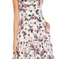 Vestido midi feminino de cetim com estampa floral Aidan By Aidan Mattox, branco, tamanho 12