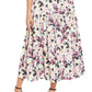 Vestido midi feminino de cetim com estampa floral Aidan By Aidan Mattox, branco, tamanho 12