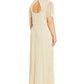 Vestido feminino Adrianna Papell com decote nas costas e contas, branco, tamanho 18