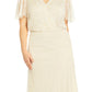 Vestido feminino Adrianna Papell com decote nas costas e contas, branco, tamanho 18