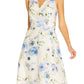Vestido midi feminino Adrianna Papell com estampa floral, azul, tamanho 14, pequeno