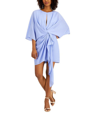 Vestido de coquetel drapeado feminino Aidan By Aidan Mattox, roxo, tamanho 12