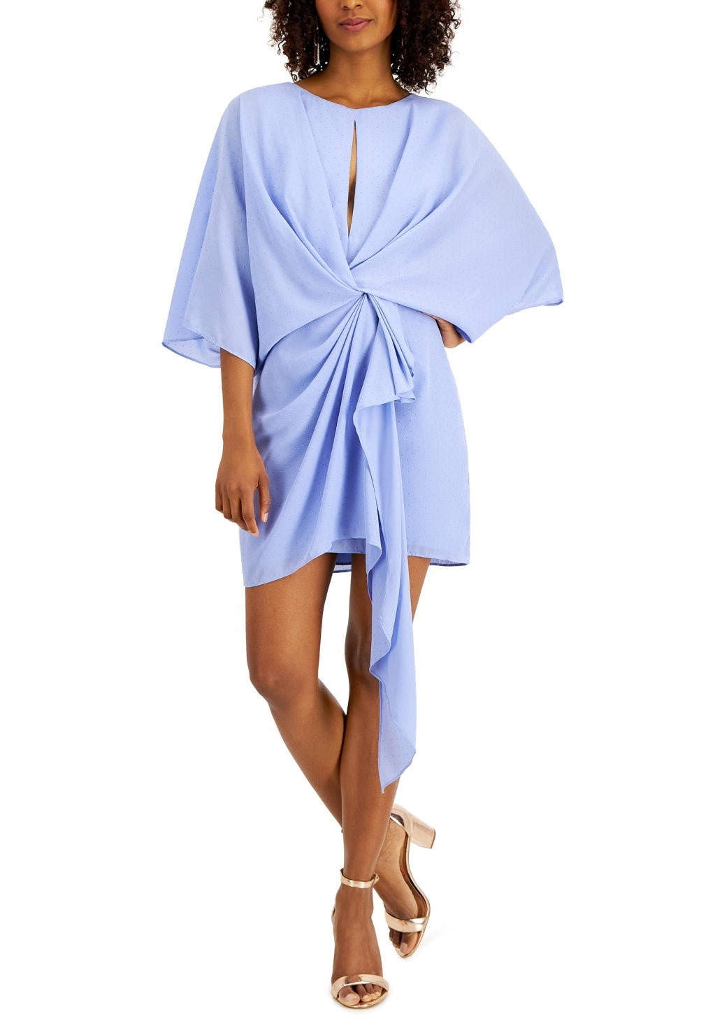 Vestido de coquetel drapeado feminino Aidan By Aidan Mattox, roxo, tamanho 14