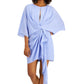 Vestido de coquetel drapeado feminino Aidan By Aidan Mattox, roxo, tamanho 14