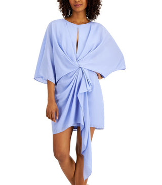 Vestido de coquetel drapeado feminino Aidan By Aidan Mattox, roxo, tamanho 14