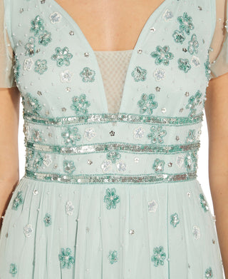 Vestido midi com detalhes Adrianna Papell feminino, verde, tamanho 6