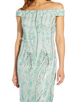 Vestido tubinho floral 3D tomara que caia feminino Adrianna Papell, azul, tamanho 6