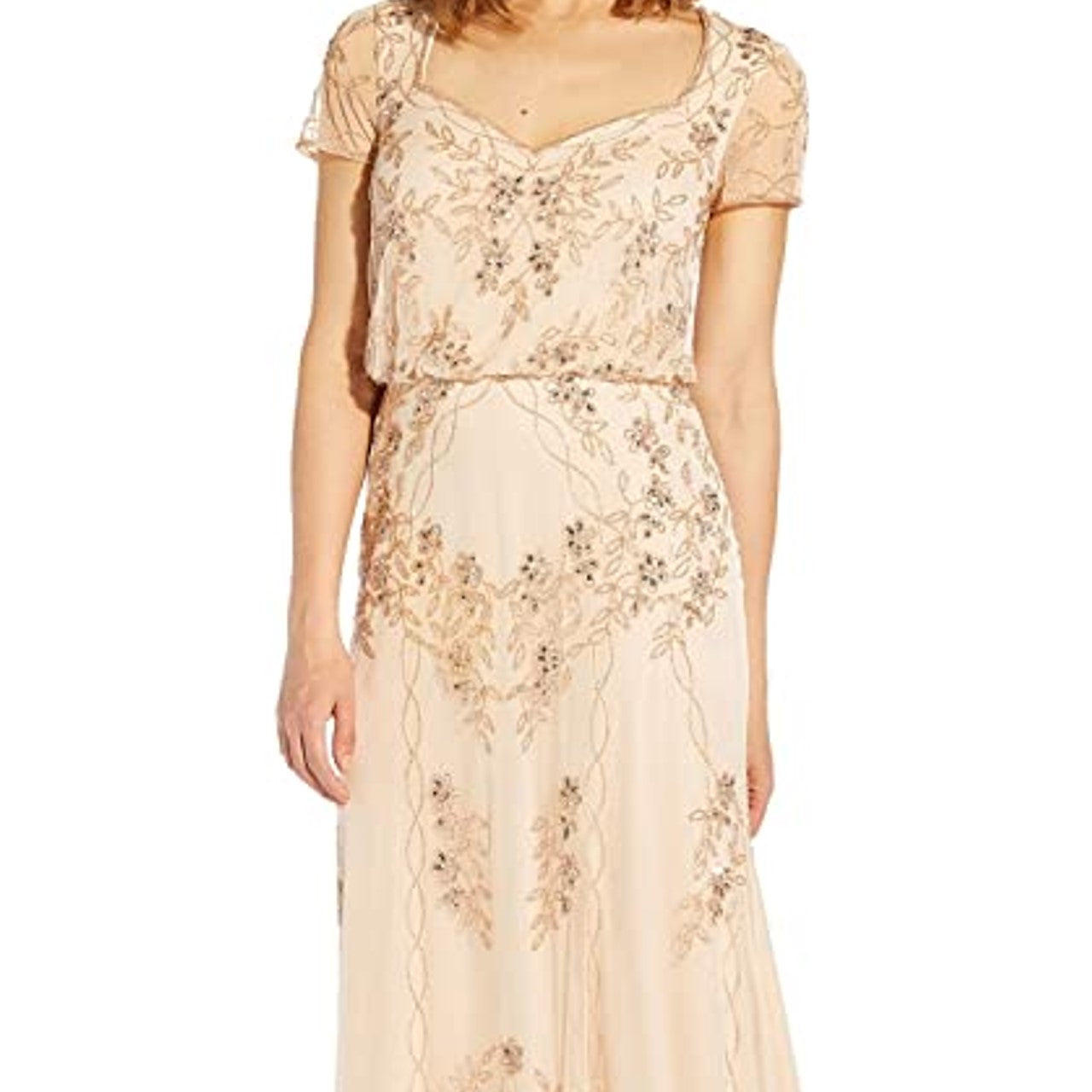 Vestido Blusão Feminino Adrianna Papell Marrom Tamanho 12