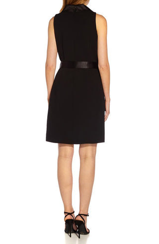 Adrianna Papell Women's Tuxedo Wrap Party Dress Black Size 14