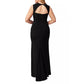 Vestido feminino Adrianna Papell sem mangas com babados, preto, tamanho 14W