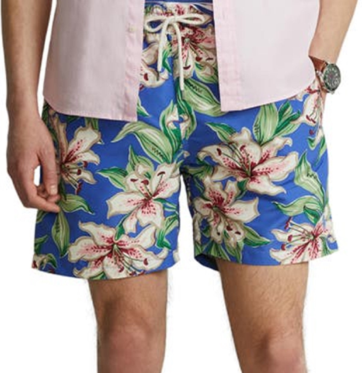 Calção de banho clássico floral masculino Polo Ralph Lauren, tamanhos variados, grande